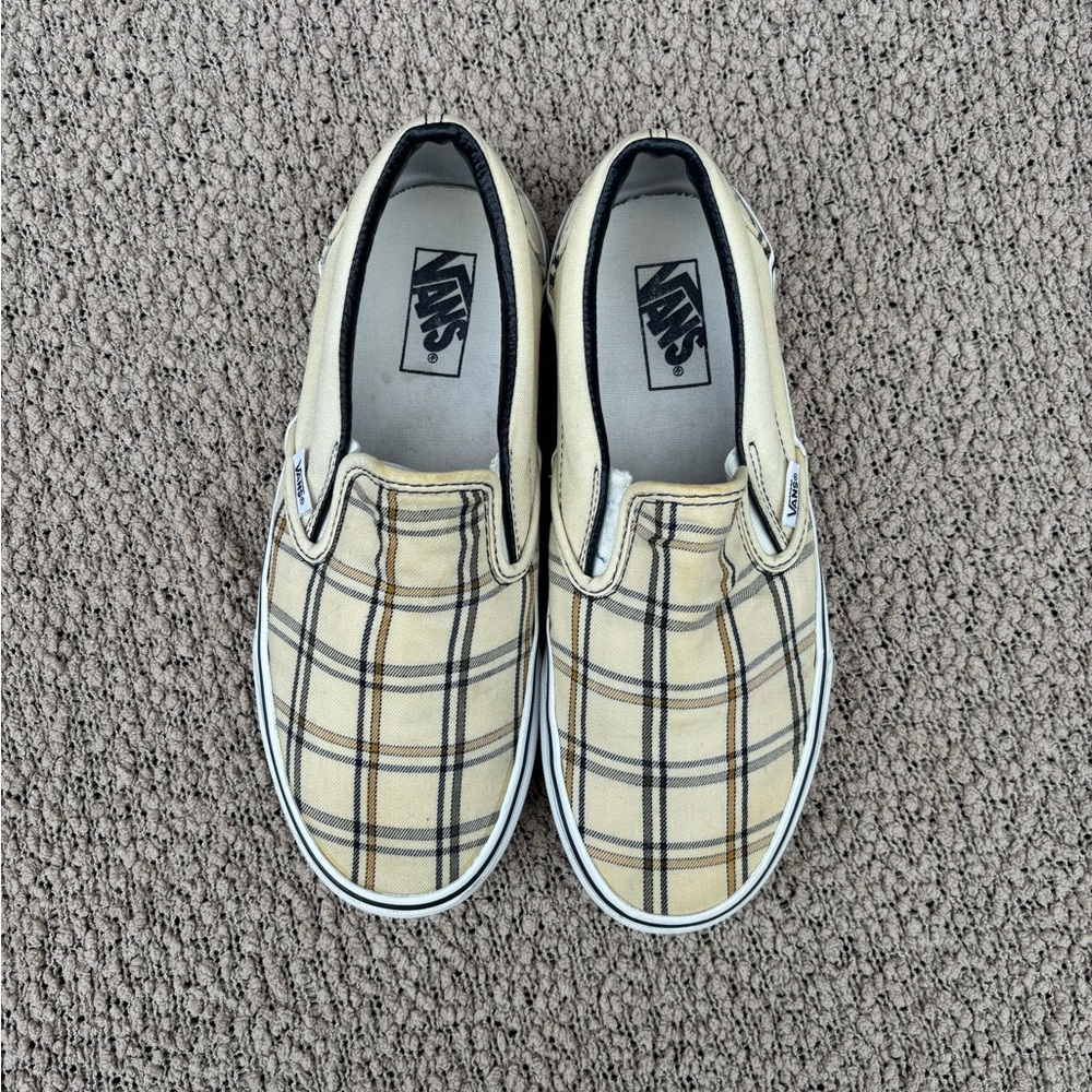 Vans Classic Slip-On Tan Beige Plaid